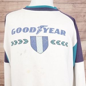 VINTAGE GOODYEAR TIRES LOGO COLOR BLOCK SWINGSTER CREW NECK SWEATSHIRT XL